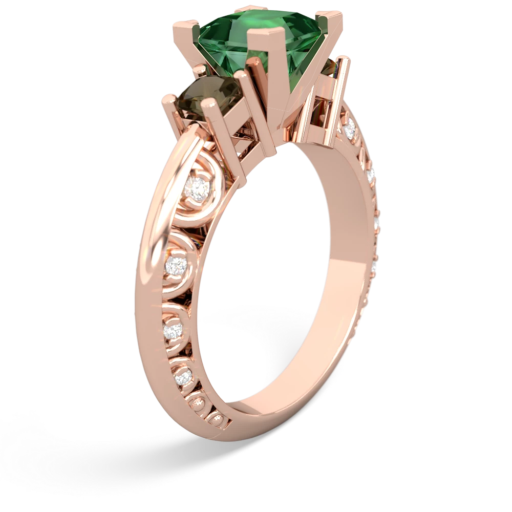 Lab Emerald Eternal Embrace Engagement 14K Rose Gold ring C2001