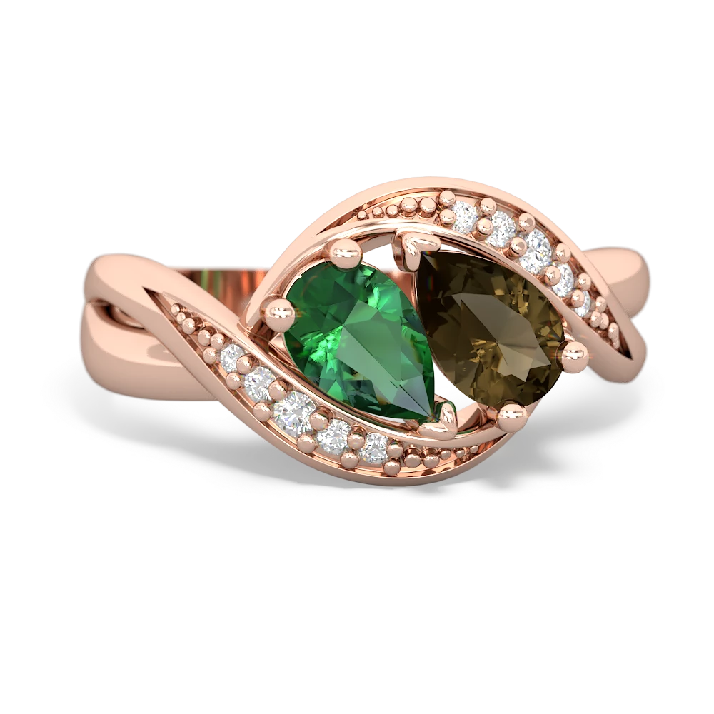Lab Emerald Summer Winds 14K Rose Gold ring R5342