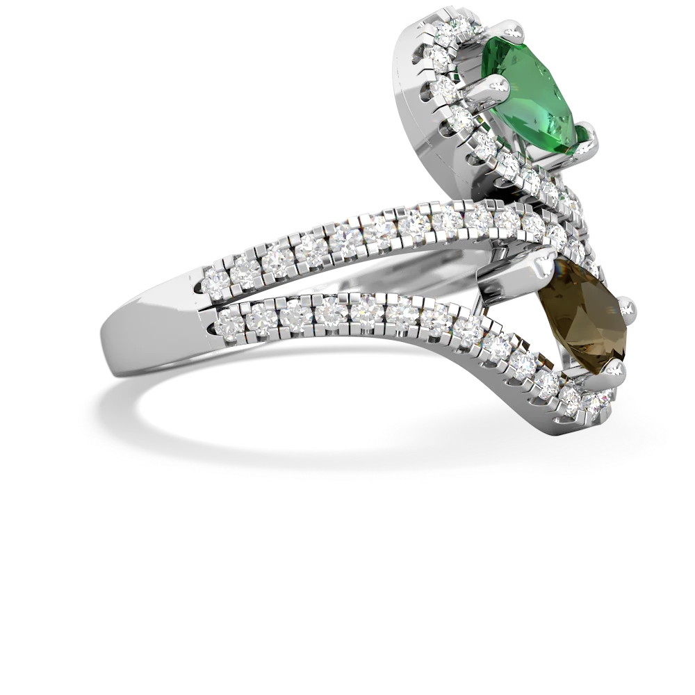 Lab Emerald Diamond Dazzler 14K White Gold ring R3000