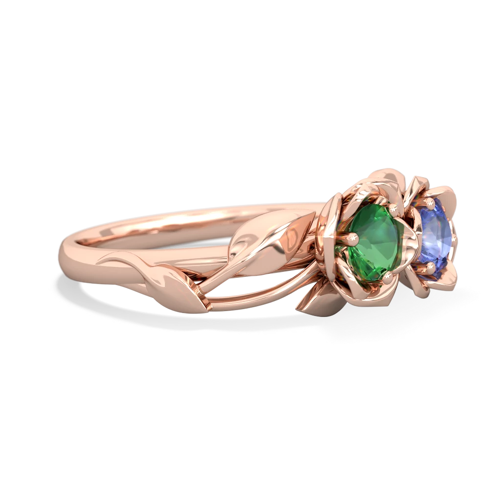 Lab Emerald Rose Garden 14K Rose Gold ring R5510