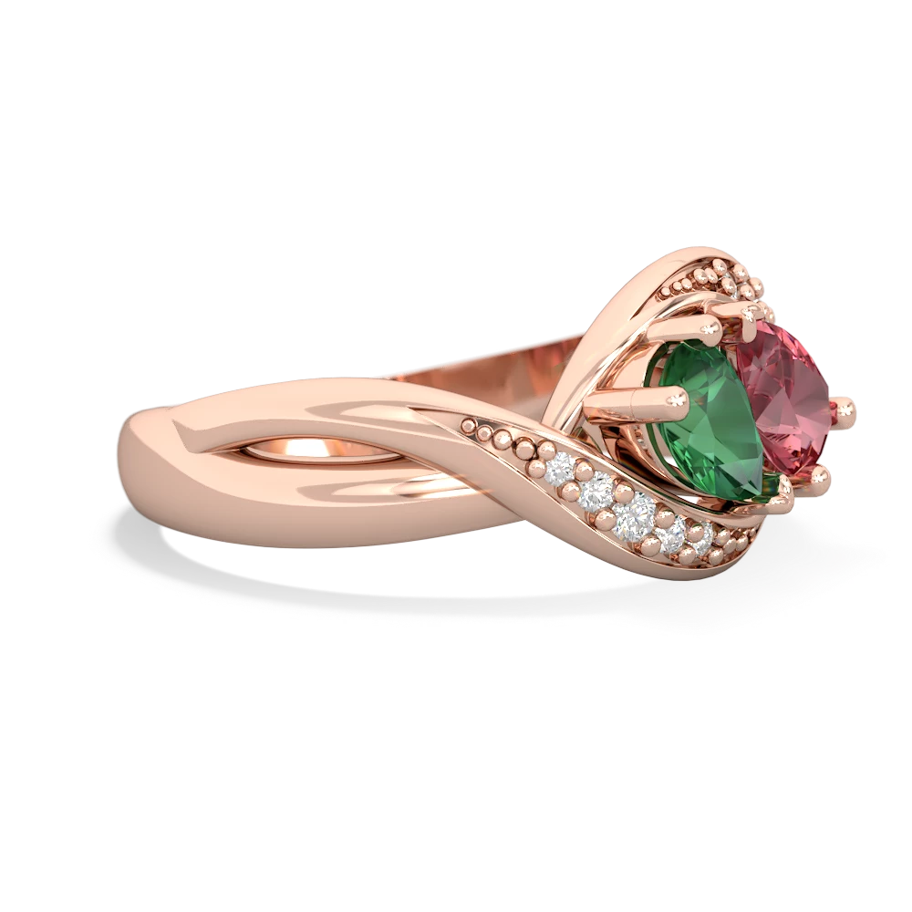 Lab Emerald Summer Winds 14K Rose Gold ring R5342