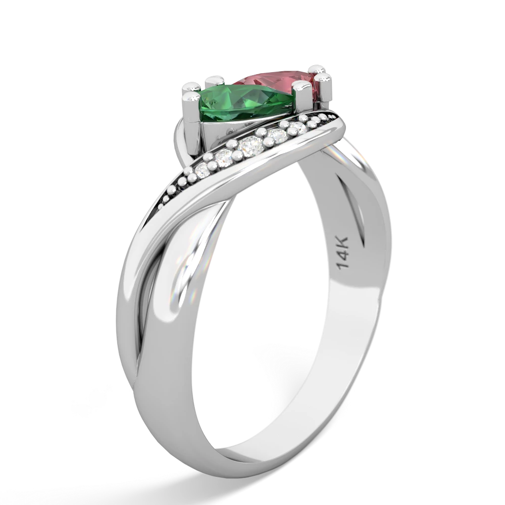 Lab Emerald Summer Winds 14K White Gold ring R5342