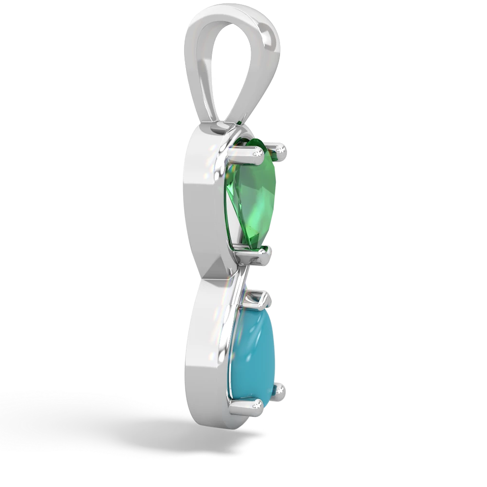 Lab Emerald Infinity 14K White Gold pendant P5050