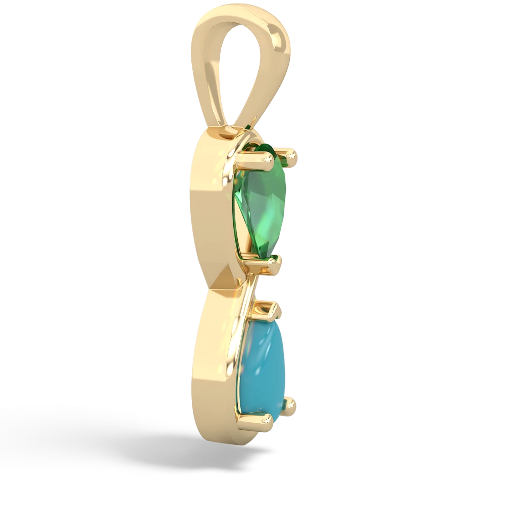 Lab Emerald Infinity 14K Yellow Gold pendant P5050