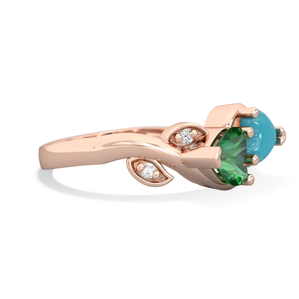 Lab Emerald Floral Elegance 14K Rose Gold ring R5790