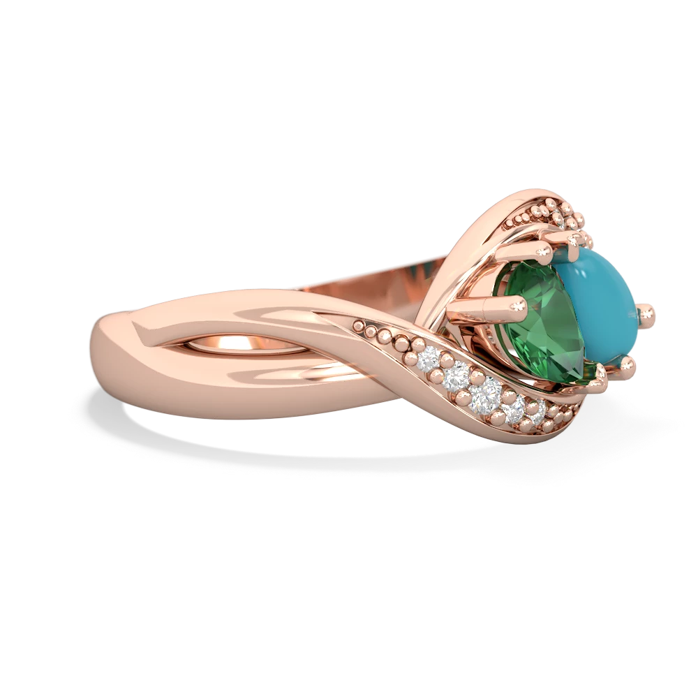 Lab Emerald Summer Winds 14K Rose Gold ring R5342