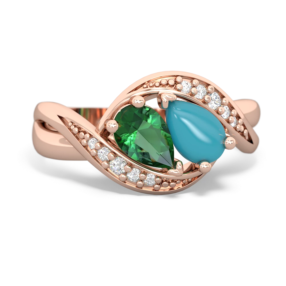 Lab Emerald Summer Winds 14K Rose Gold ring R5342