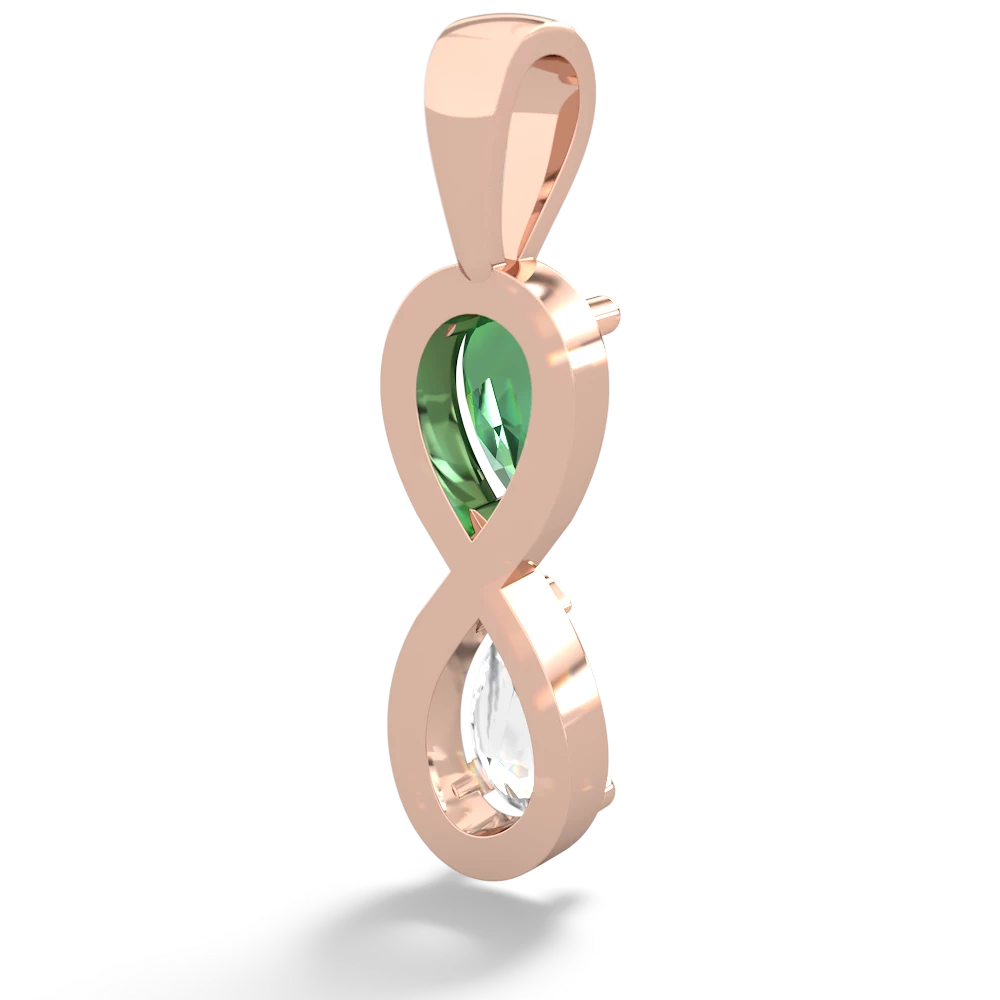 Lab Emerald Infinity 14K Rose Gold pendant P5050