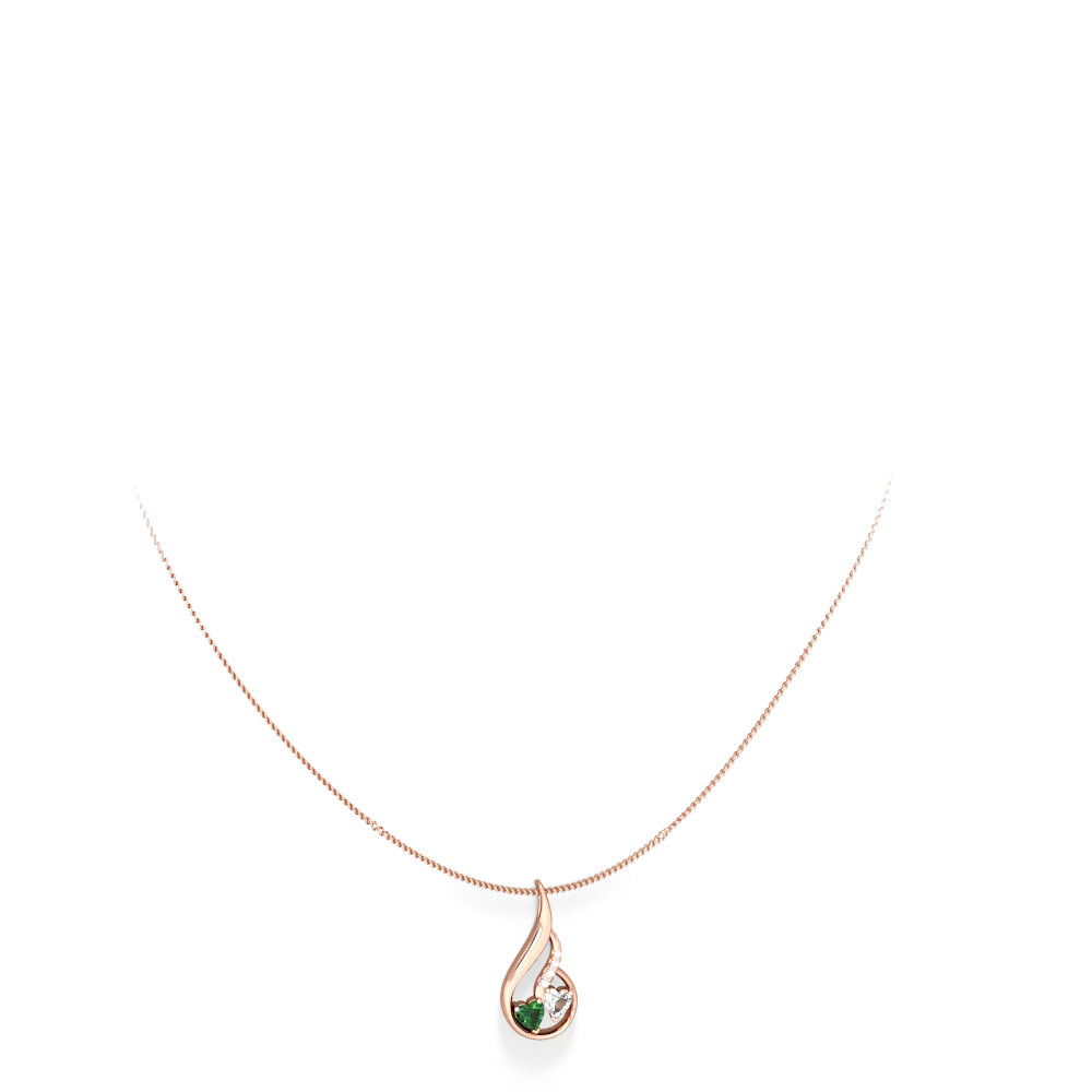 Lab Emerald Keepsake Curves 14K Rose Gold pendant P5450