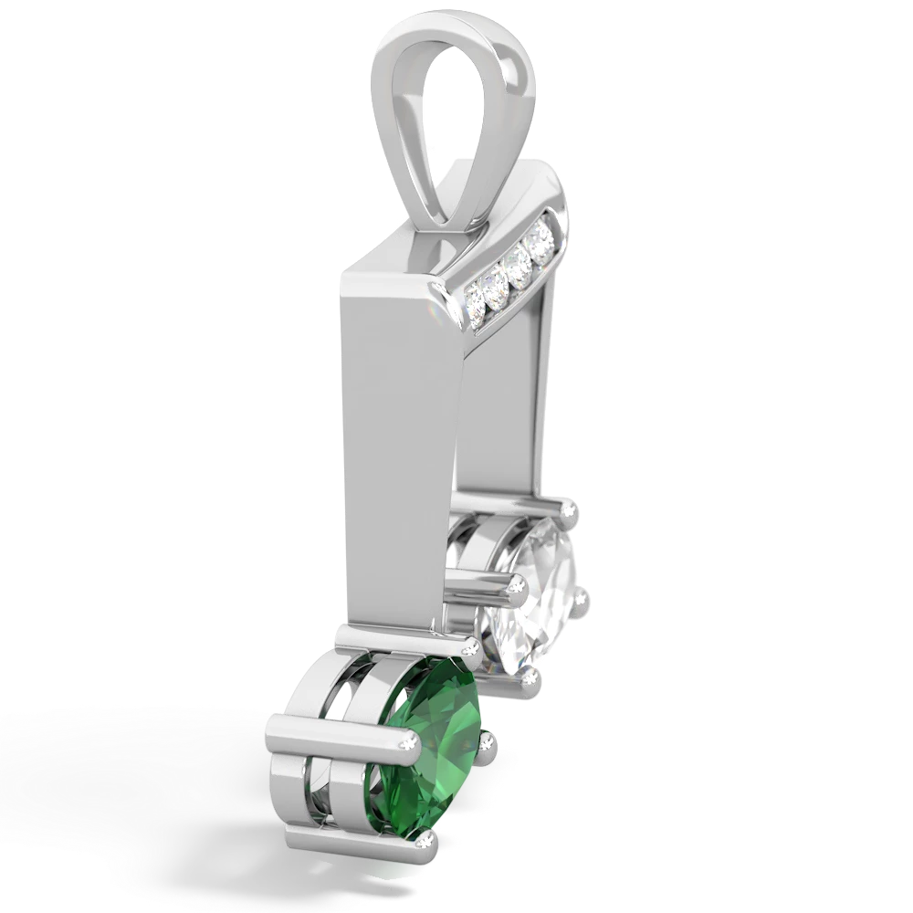 Lab Emerald Color Of Music 14K White Gold pendant P3334