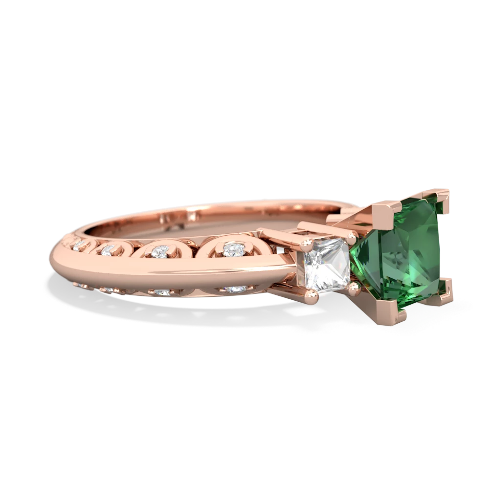 Lab Emerald Eternal Embrace Engagement 14K Rose Gold ring C2001