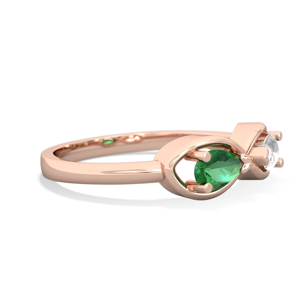 Lab Emerald Infinity 14K Rose Gold ring R5050