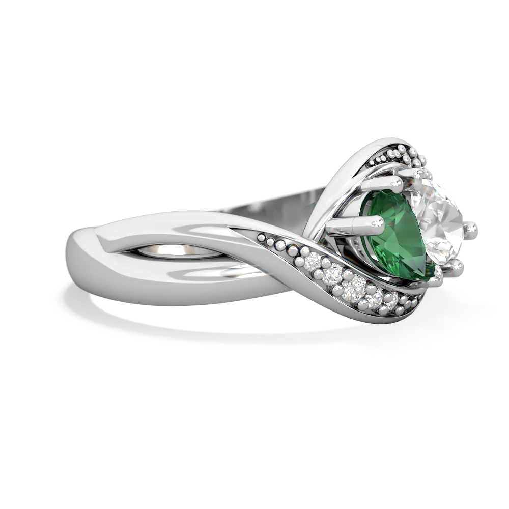 Lab Emerald Summer Winds 14K White Gold ring R5342