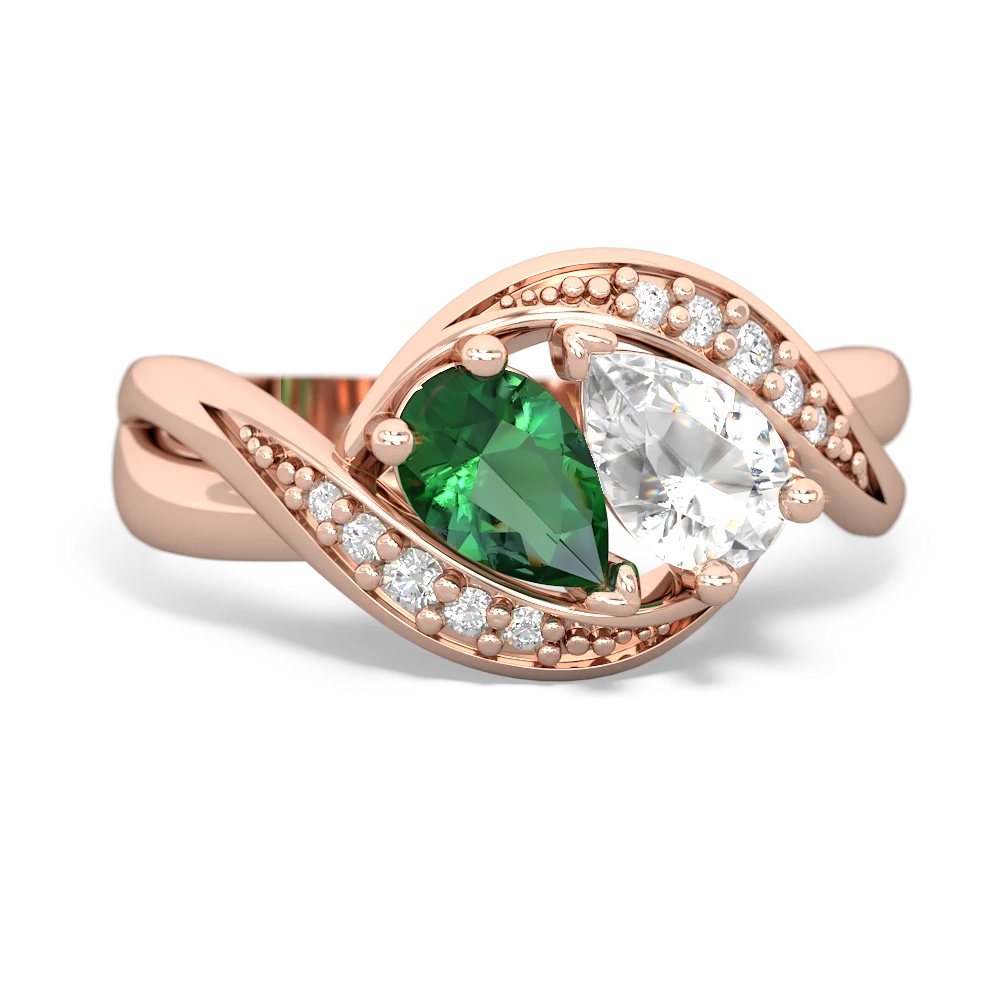 Lab Emerald Summer Winds 14K Rose Gold ring R5342