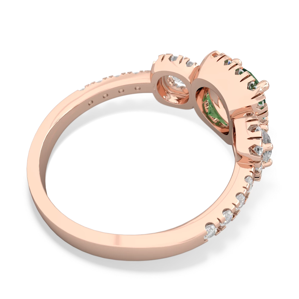 Lab Emerald Regal Halo 14K Rose Gold ring R5350