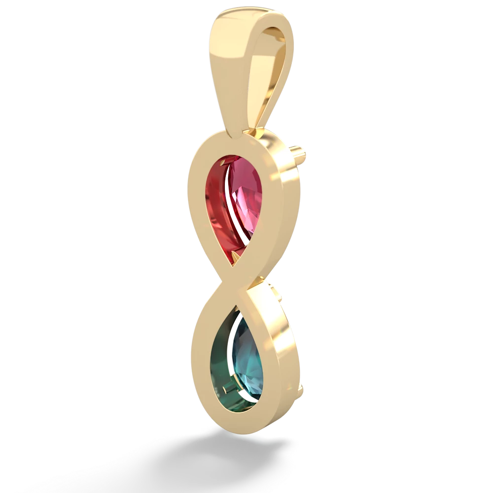 Lab Ruby Infinity 14K Yellow Gold pendant P5050