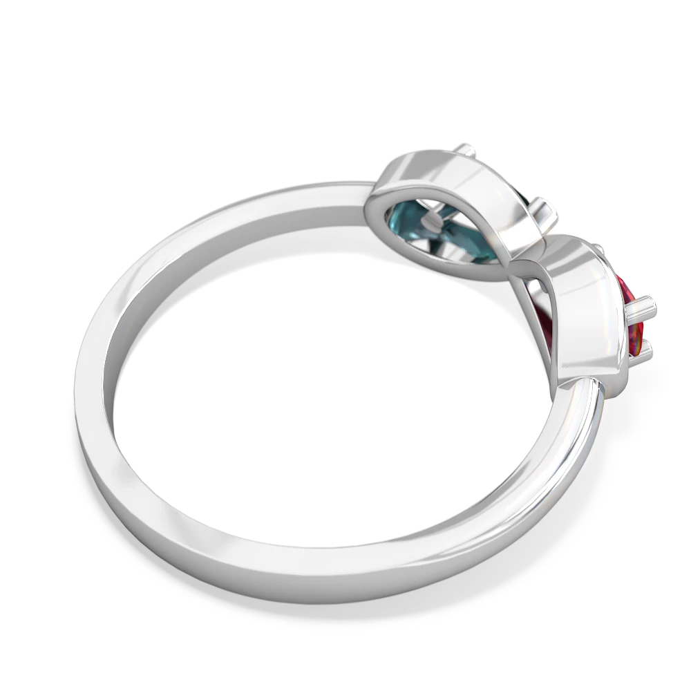 Lab Ruby Infinity 14K White Gold ring R5050