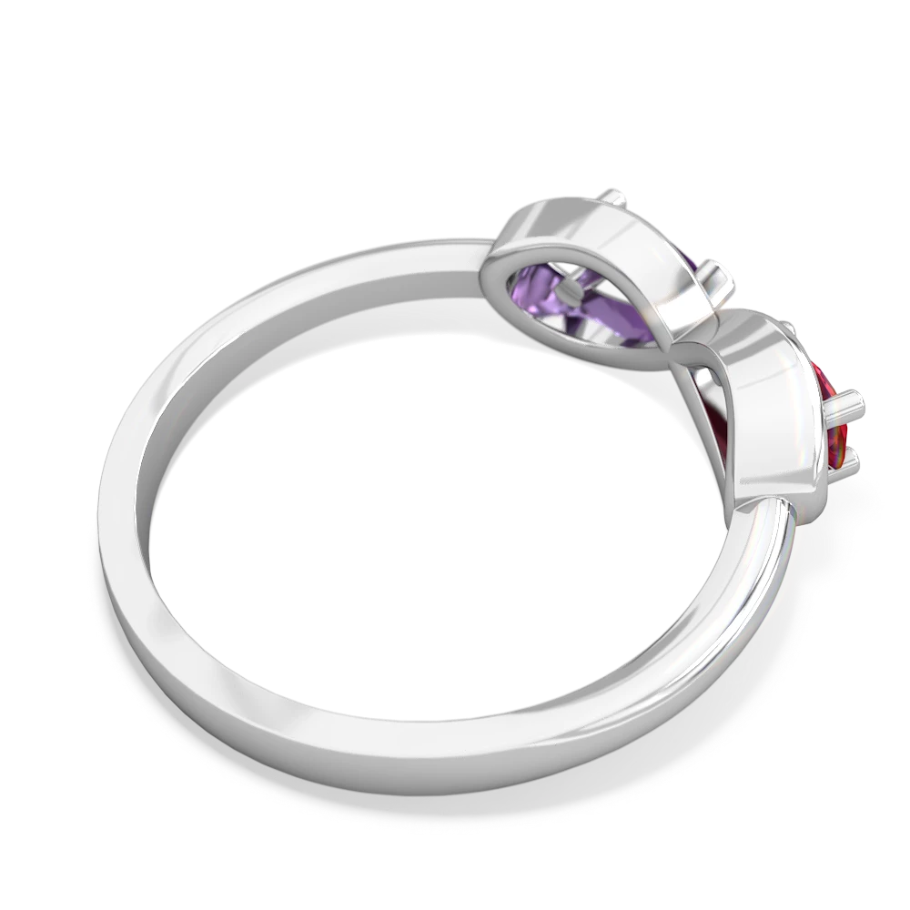 Lab Ruby Infinity 14K White Gold ring R5050