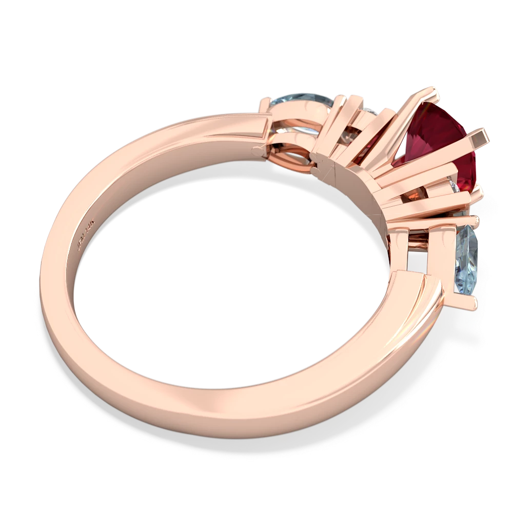 Lab Ruby 6Mm Round Eternal Embrace Engagement 14K Rose Gold ring R2005