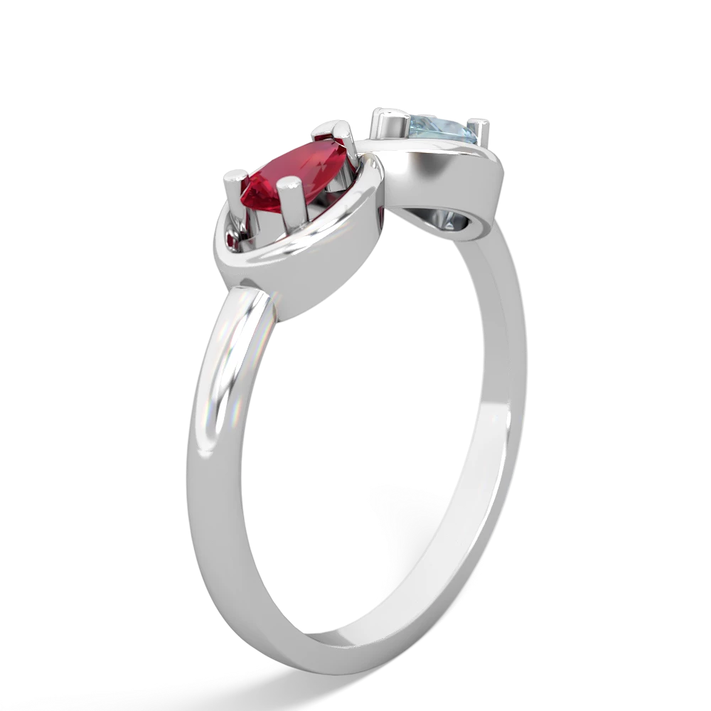 Lab Ruby Infinity 14K White Gold ring R5050