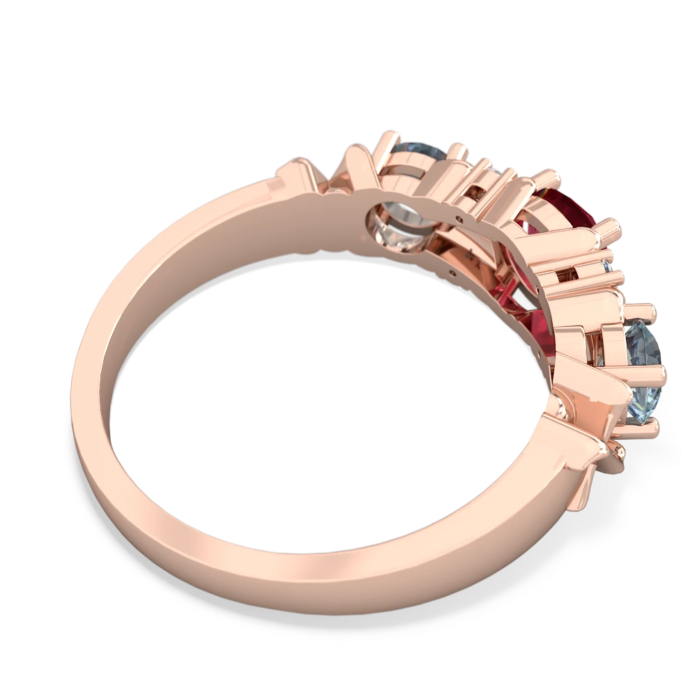 Lab Ruby Hugs And Kisses 14K Rose Gold ring R5016