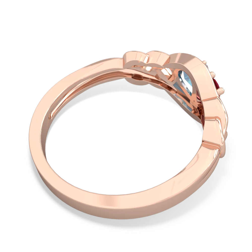 Lab Ruby Celtic Love Knot 14K Rose Gold ring R5420