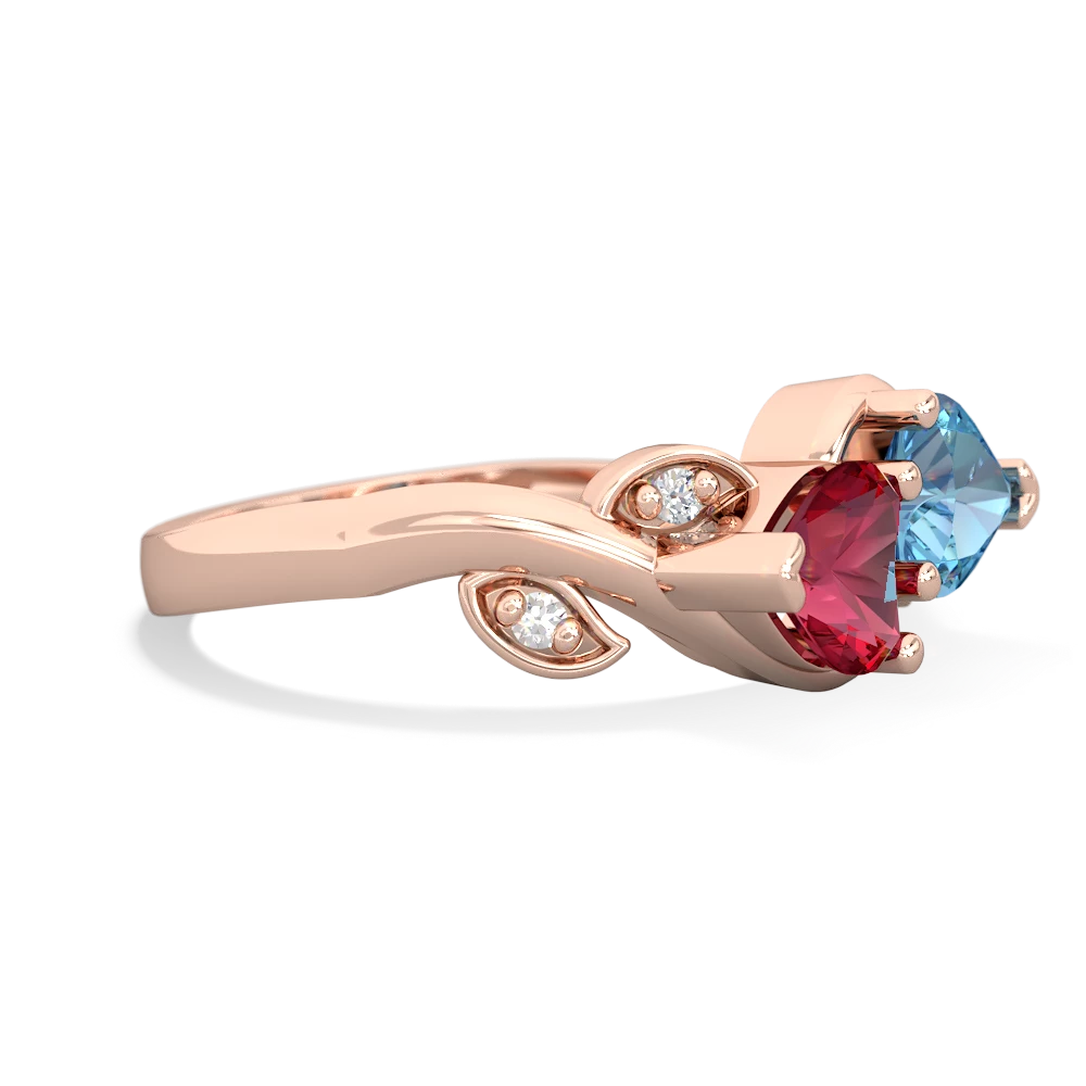 Lab Ruby Floral Elegance 14K Rose Gold ring R5790