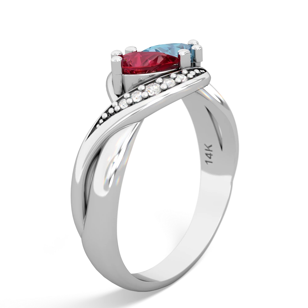 Lab Ruby Summer Winds 14K White Gold ring R5342