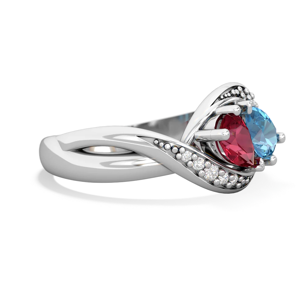 Lab Ruby Summer Winds 14K White Gold ring R5342