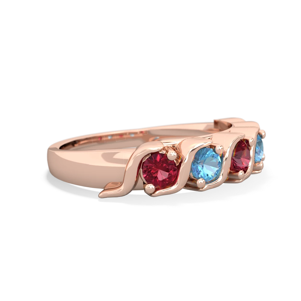 Lab Ruby Anniversary Band 14K Rose Gold ring R2089