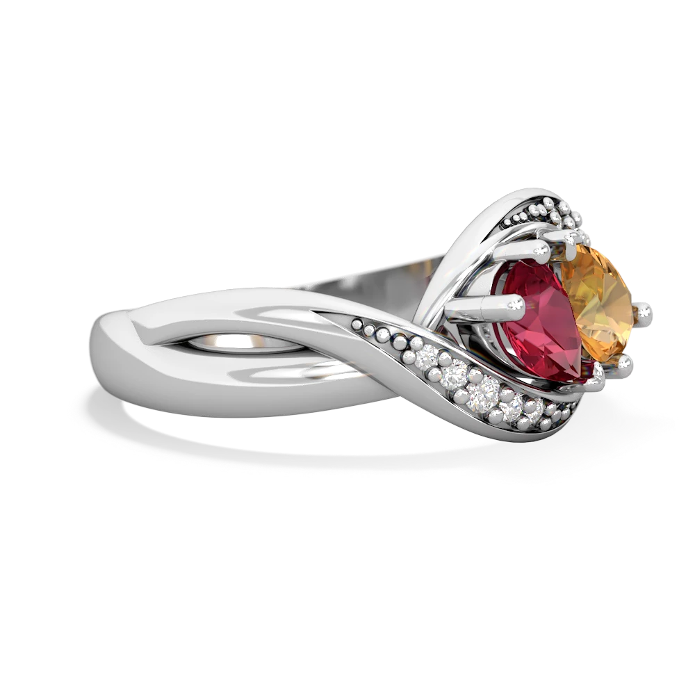 Lab Ruby Summer Winds 14K White Gold ring R5342