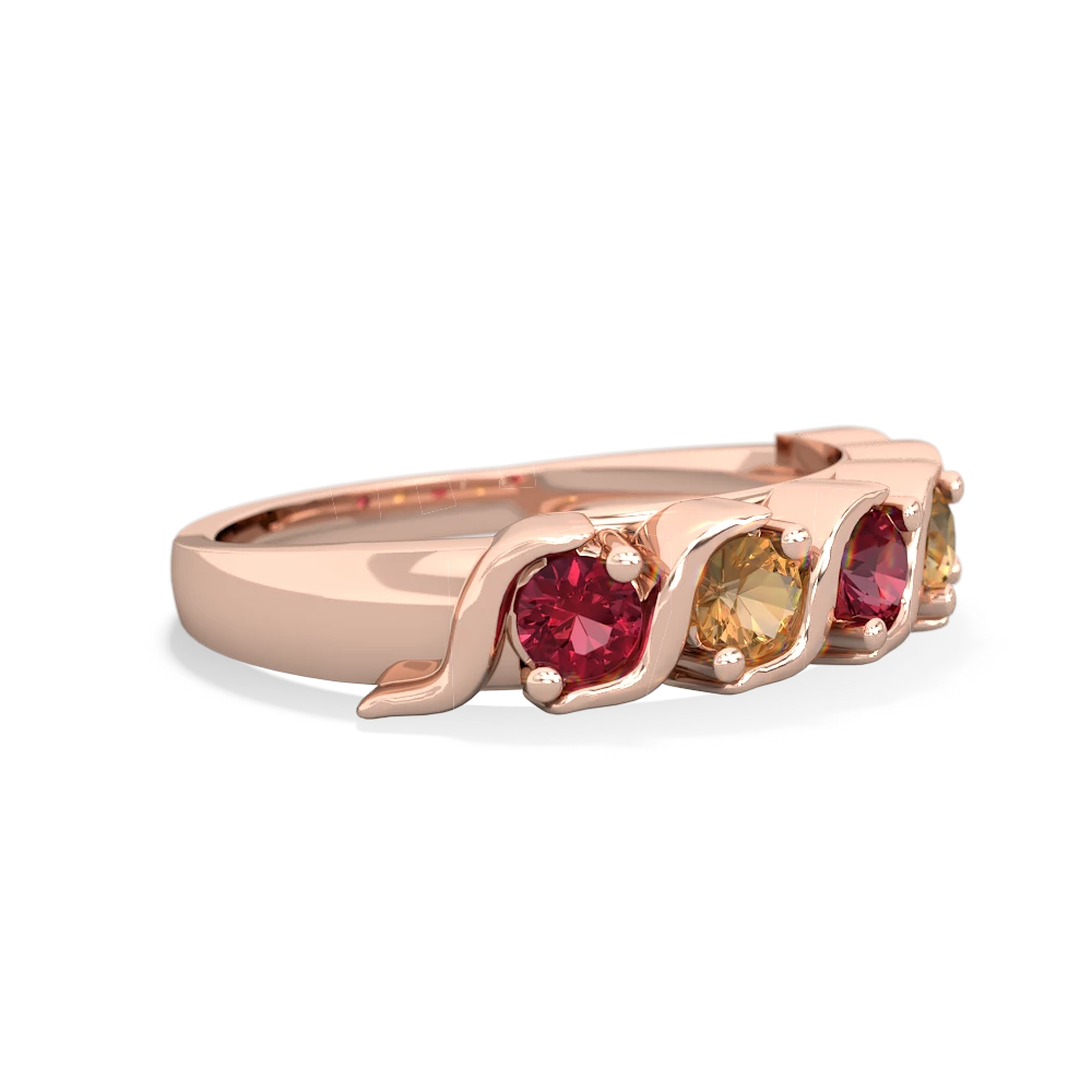 Lab Ruby Anniversary Band 14K Rose Gold ring R2089