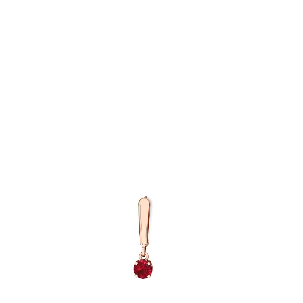 Lab Ruby 5Mm Round Lever Back 14K Rose Gold earrings E2785