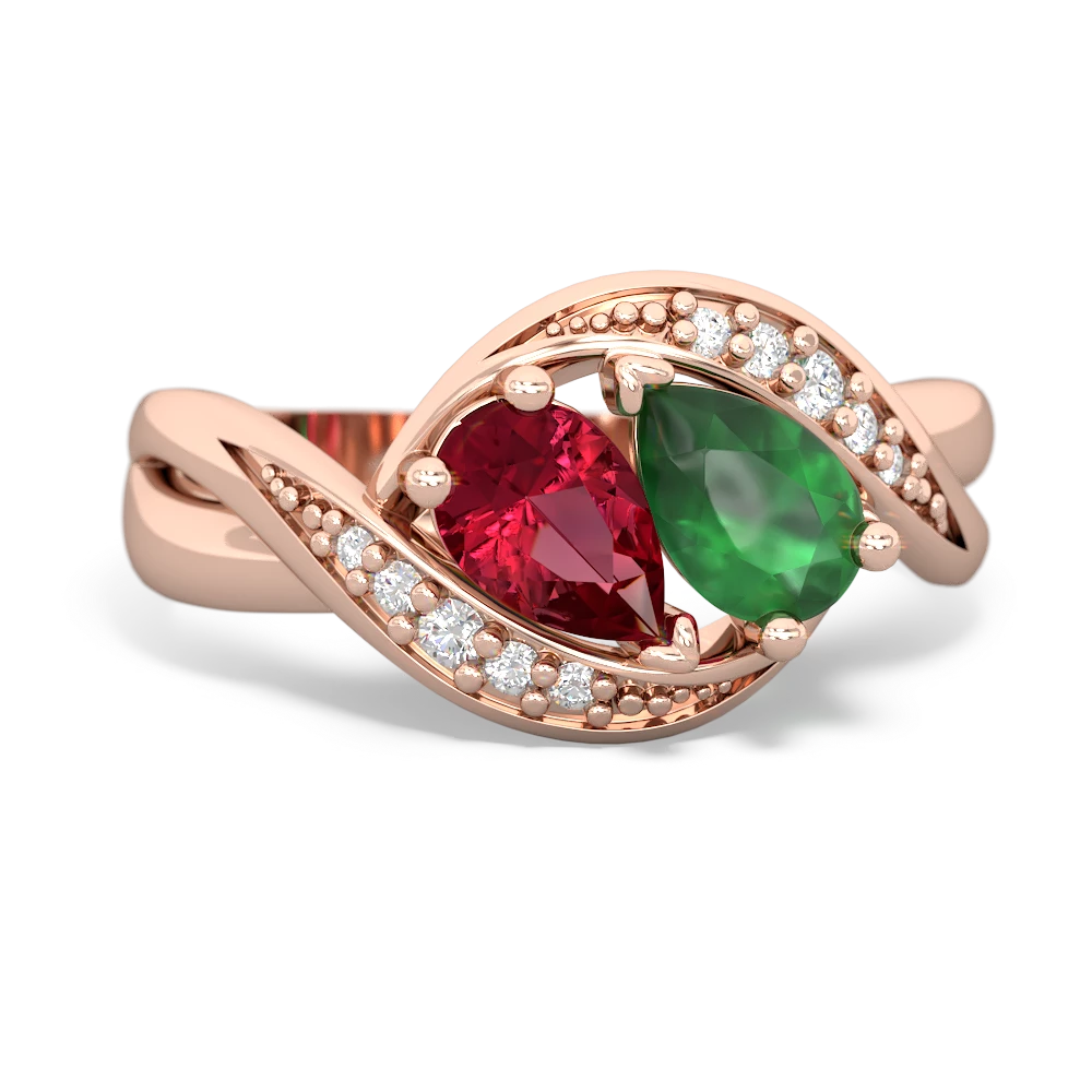 Lab Ruby Summer Winds 14K Rose Gold ring R5342