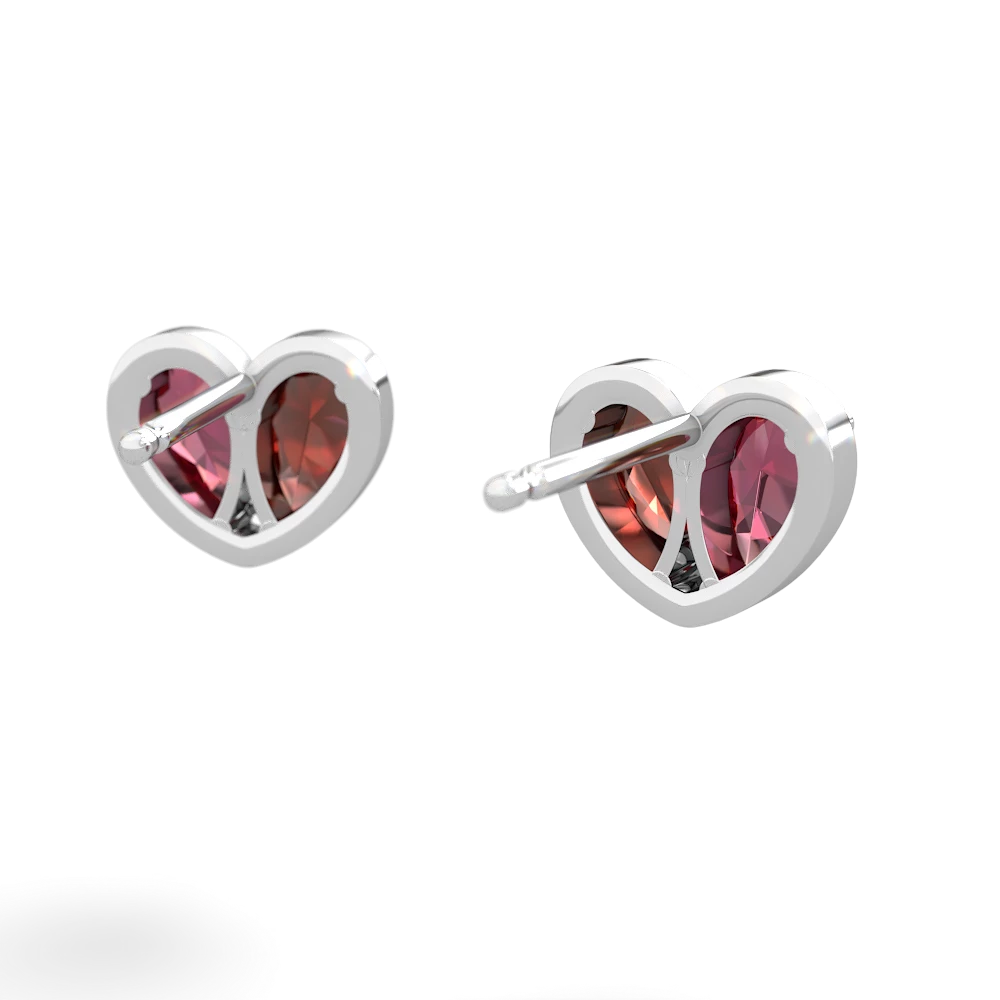 Lab Ruby 'Our Heart' 14K White Gold earrings E5072