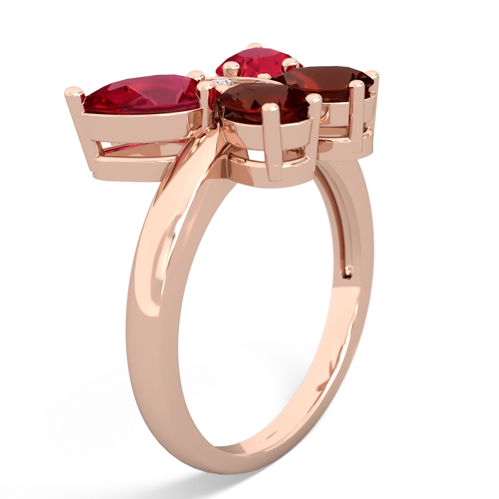 Lab Ruby Butterfly 14K Rose Gold ring R2215