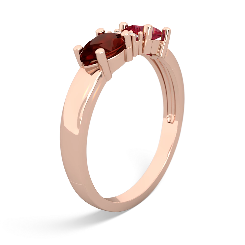 Lab Ruby Pear Bowtie 14K Rose Gold ring R0865