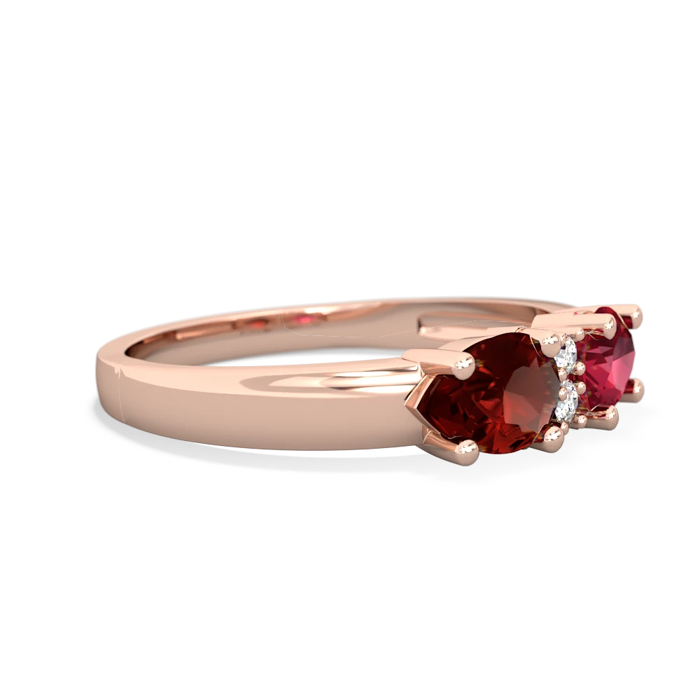 Lab Ruby Pear Bowtie 14K Rose Gold ring R0865