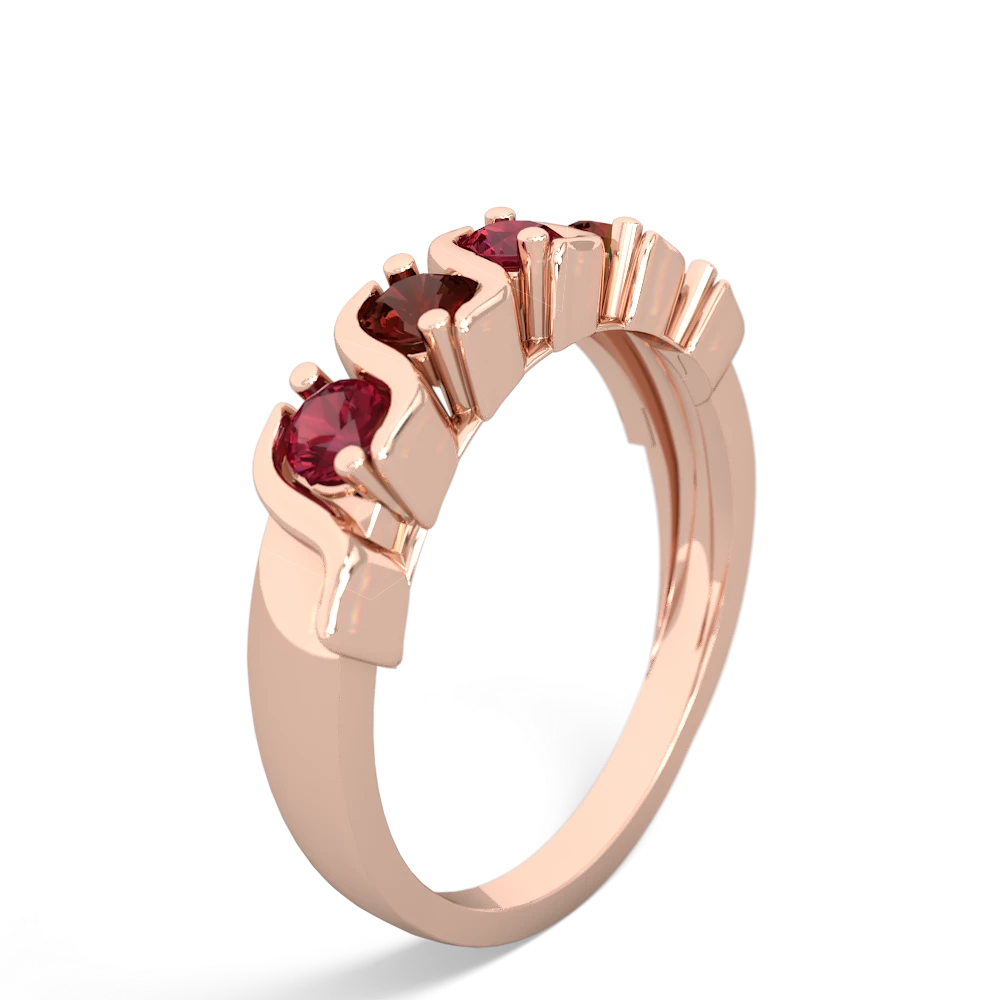 Lab Ruby Anniversary Band 14K Rose Gold ring R2089