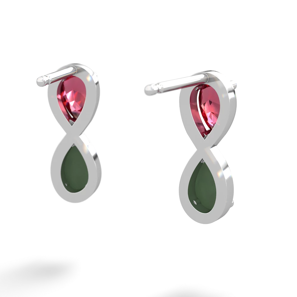 Lab Ruby Infinity 14K White Gold earrings E5050