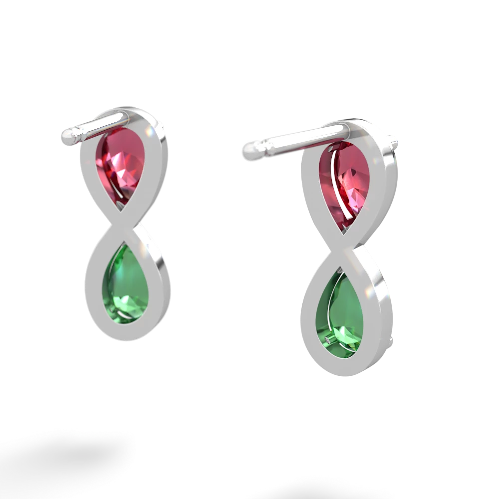 Lab Ruby Infinity 14K White Gold earrings E5050