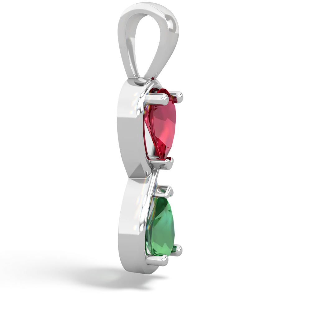 Lab Ruby Infinity 14K White Gold pendant P5050