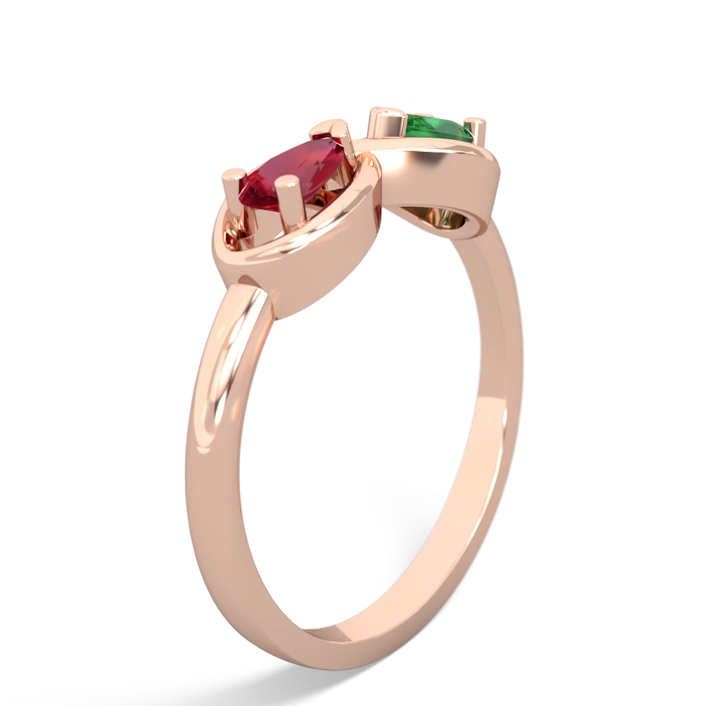 Lab Ruby Infinity 14K Rose Gold ring R5050