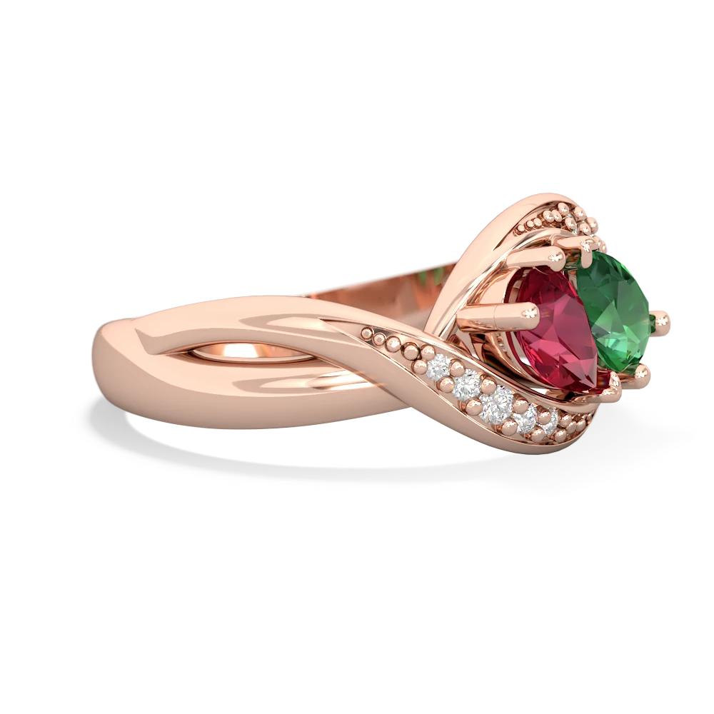 Lab Ruby Summer Winds 14K Rose Gold ring R5342
