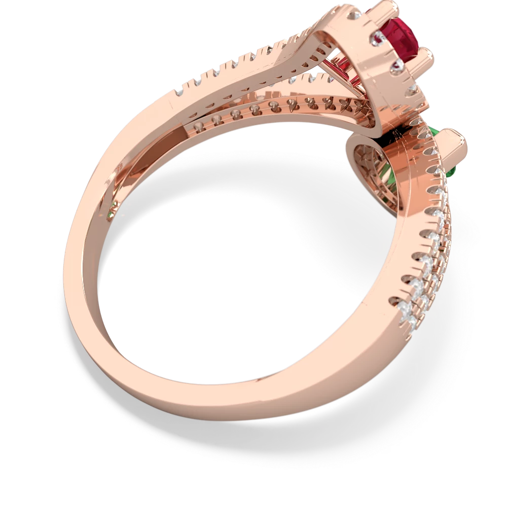 Lab Ruby Diamond Dazzler 14K Rose Gold ring R3000