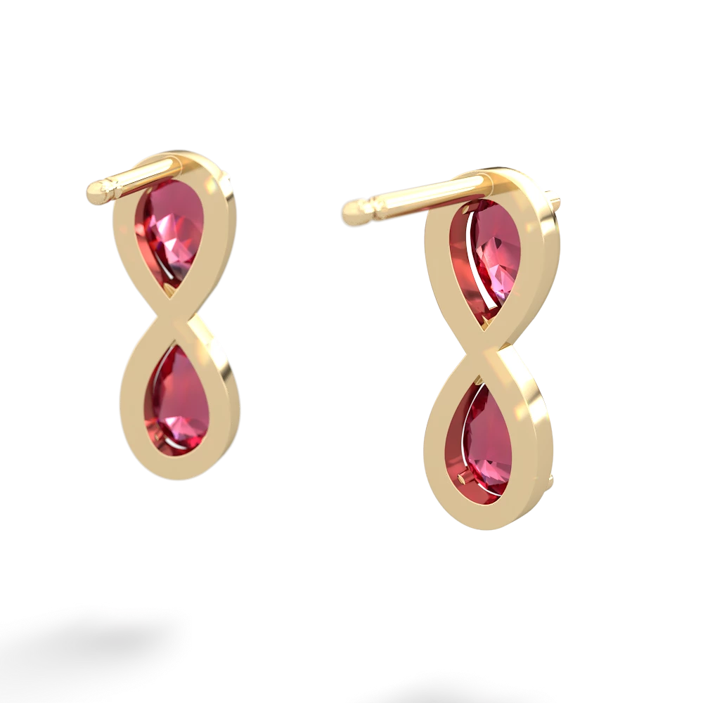 Lab Ruby Infinity 14K Yellow Gold earrings E5050