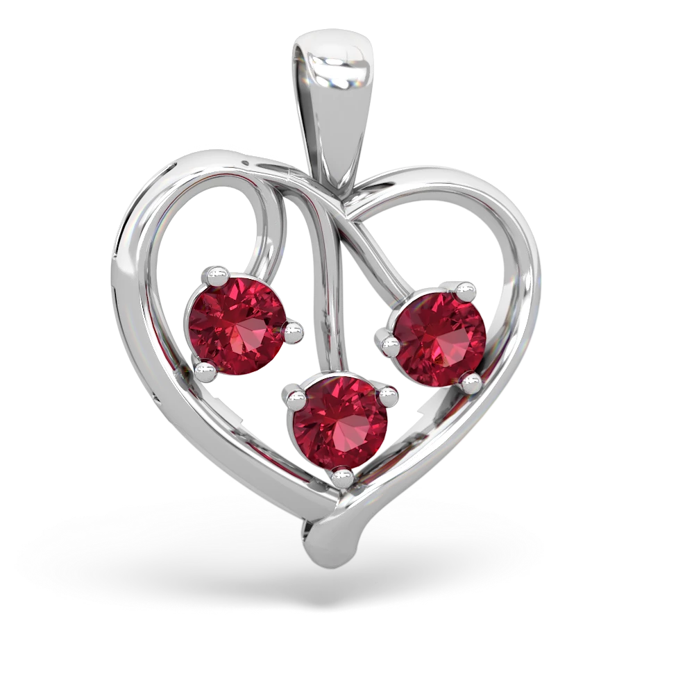 Alexandrite Glowing Heart 14K White Gold pendant P2233