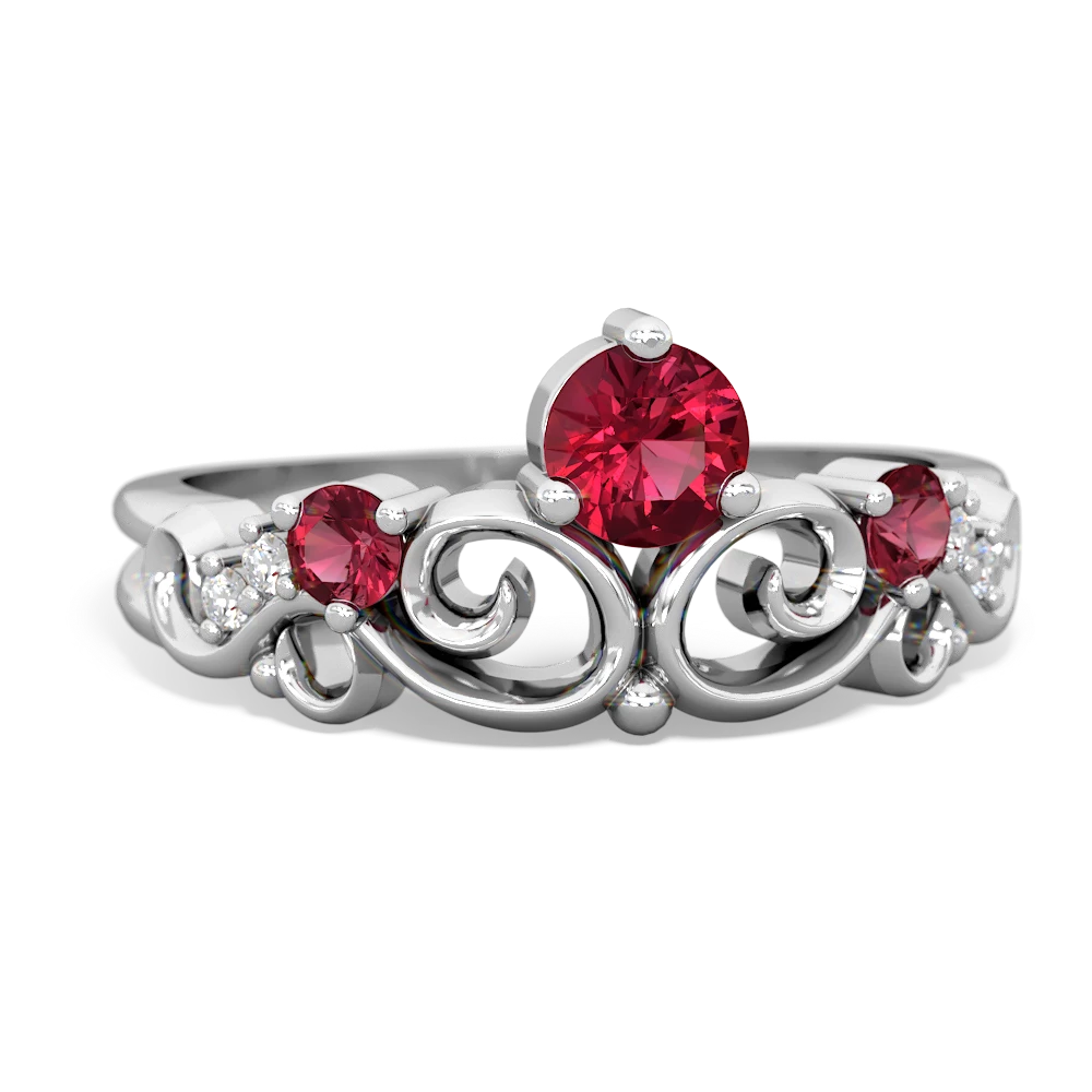 Pink Tourmaline Crown Keepsake 14K White Gold ring R5740