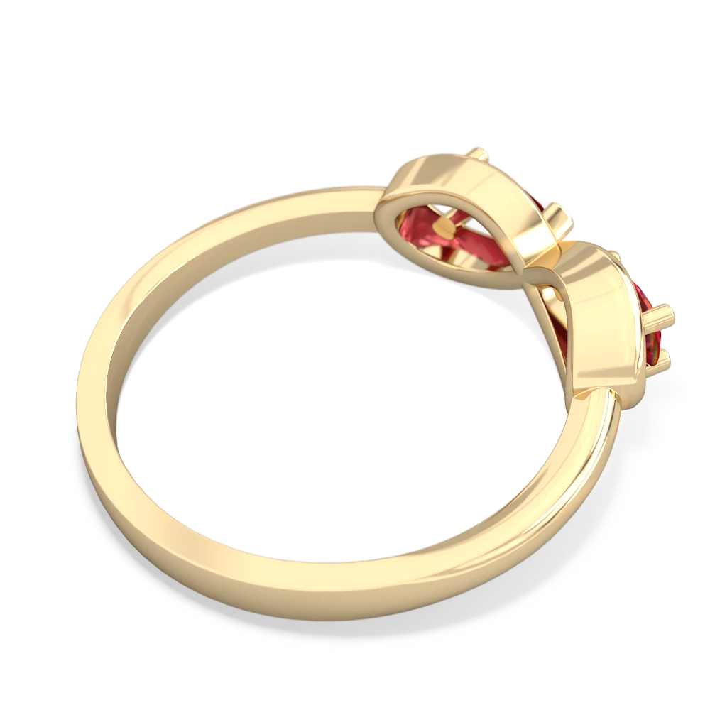 Lab Ruby Infinity 14K Yellow Gold ring R5050