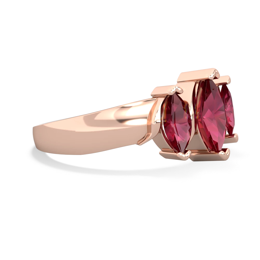 Lab Pink Sapphire Three Peeks 14K Rose Gold ring R2433